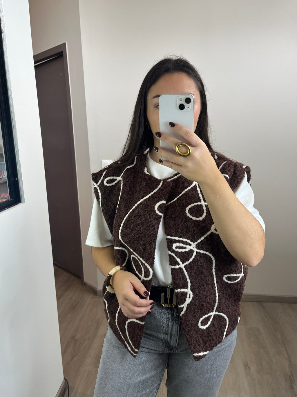 Veste Chloé chocolat brodé