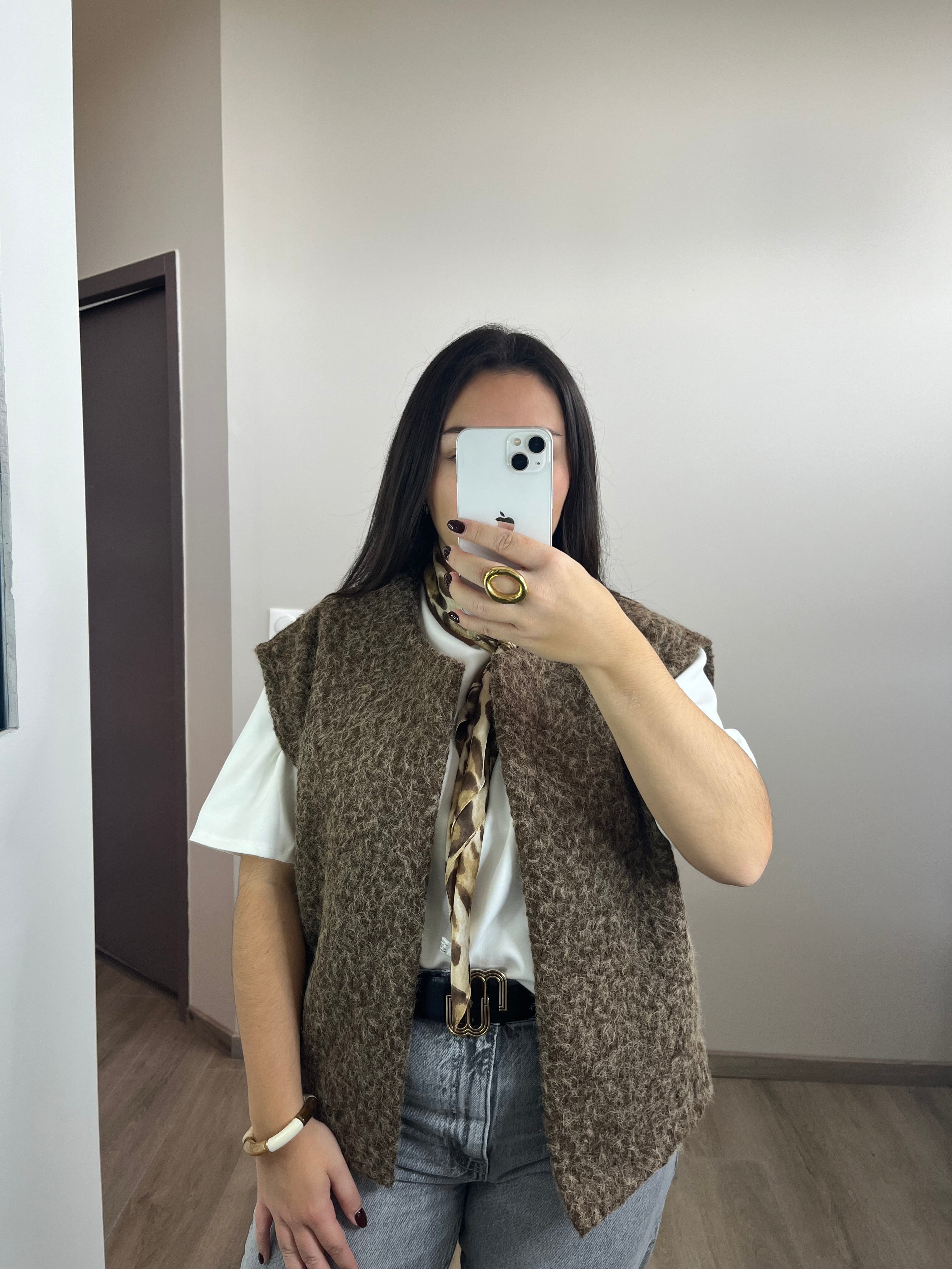 Veste sans manches Anna marron