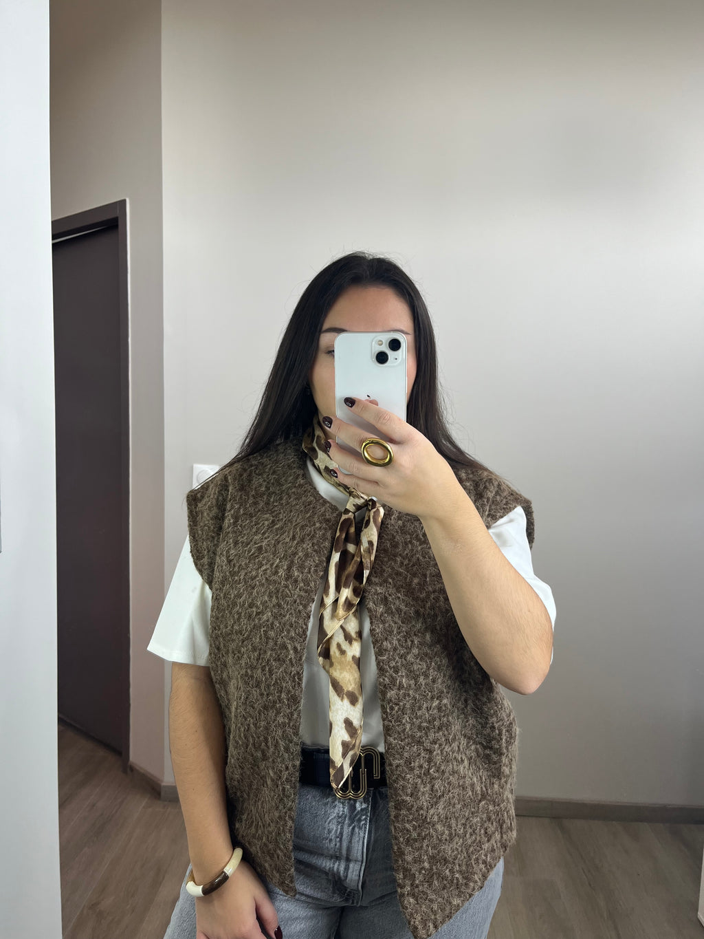 Veste sans manches Anna marron